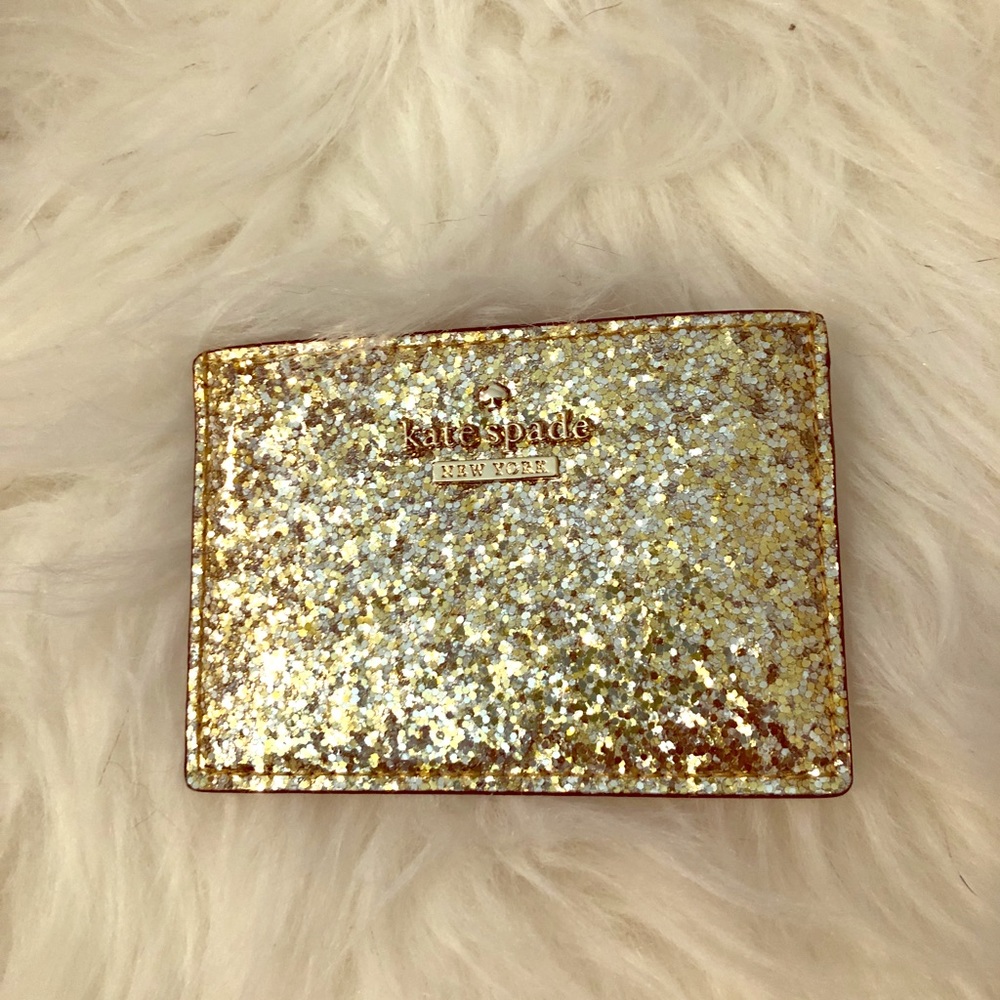NWOT Kate spade glitter card holder.